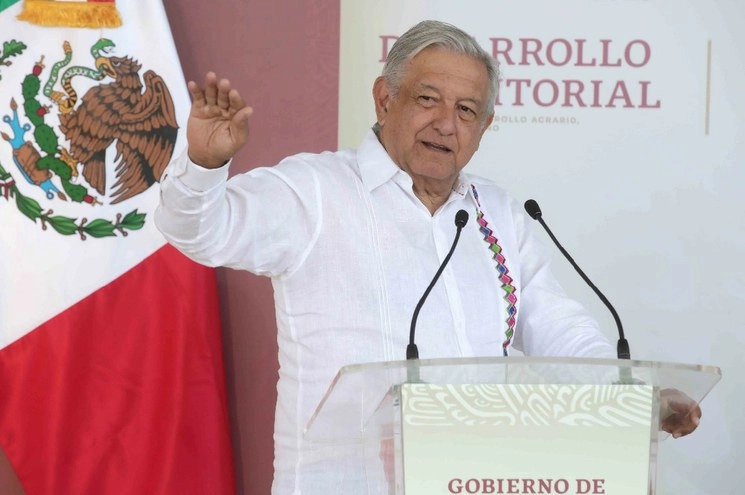 El presidente Andrés Manuel López Obrador en San Luis Río Colorado, Sonora. Foto Presidencia
