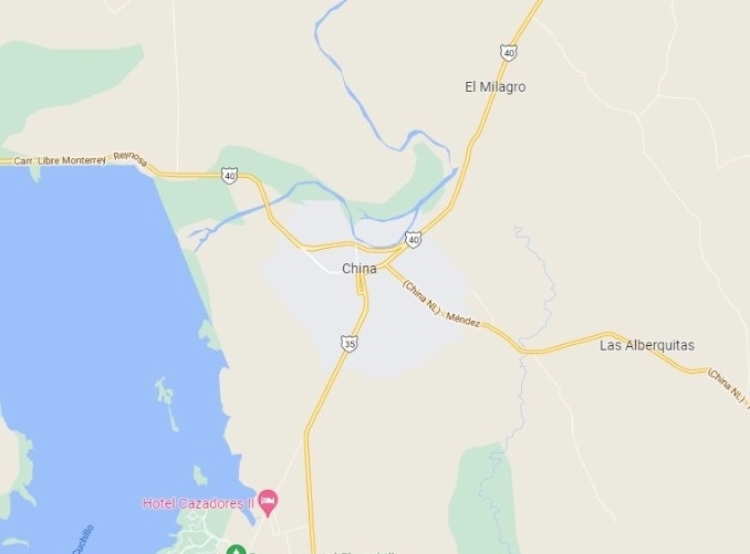 La unidades incautadas estaba estacionadas a la altura del kilómetro 118 de la carretera Monterrey-Reynosa en el municipio de China, Nuevo León. Imagen de Google Maps