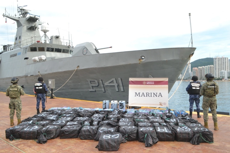 Imagen de la cocaína confiscada difundida por la Marina 