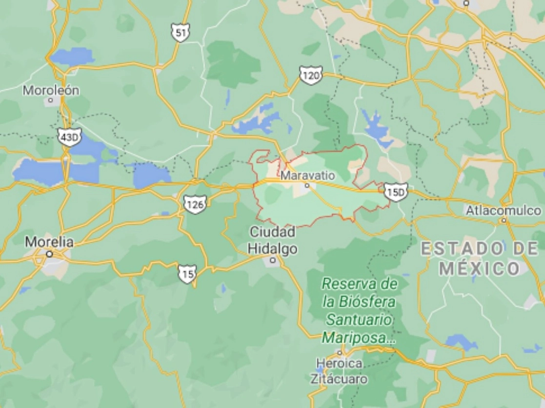 La Fiscalía de Michoacán ya investiga el móvil del asesinato ocurrido en Maravatío. Foto tomada de Google Maps 