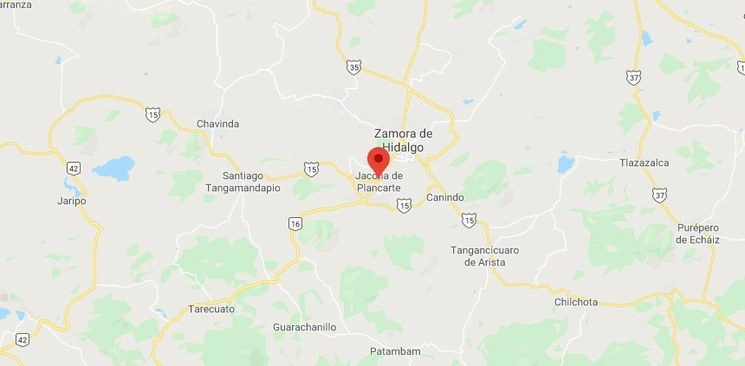 En el fraccionamiento Lomas de Universidad, municipio de Jacona, una joven de 20 años fue asesinada a balazos por dos sujetos que iban a bordo de una motocicleta, informó la Secretaría de Seguridad Pública de Michoacán. Imagen tomada de www.google.com/maps 