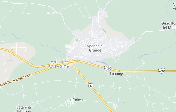 Alejandro Galicia Juárez, candidato a regidor del PRD en Apaseo el Grande fue asesinado a balazos esta tarde. Imagen tomada de Google Maps