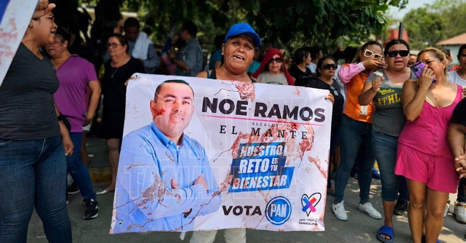 Tras el homicidio de Ramos, quien buscaba la relección, pobladores se manifestaron para exigir justicia. Foto tomada del perfil de Marco Esquivel de la red X