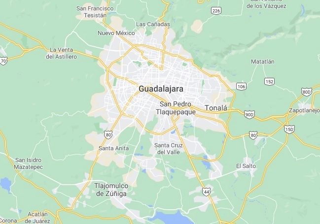 Las víctimas fueron halladas en las colonias Lomas del Paraíso y en Rancho Nuevo, en el municipio de Guadalajara. Captura de imagen de Google Maps