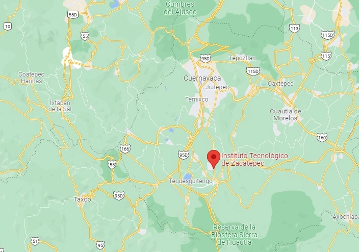 Un estudiante del Tecnológico de Zacatepec, que se trasladaba en su motocicleta, fue asesinado la tarde del miércoles con arma de fuego por hombres desconocidos que después se dieron a la fuga. Imagen tomada de Google Maps
