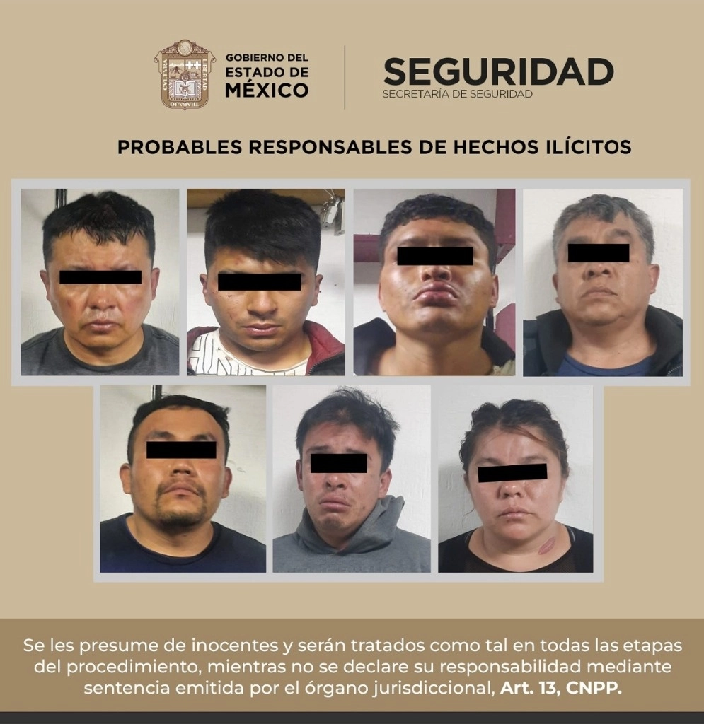 Siete personas fueron detenidas como sospechosas del asesinato del elemento estatal de Edomex. Foto Tomada de X @SS_Edomex