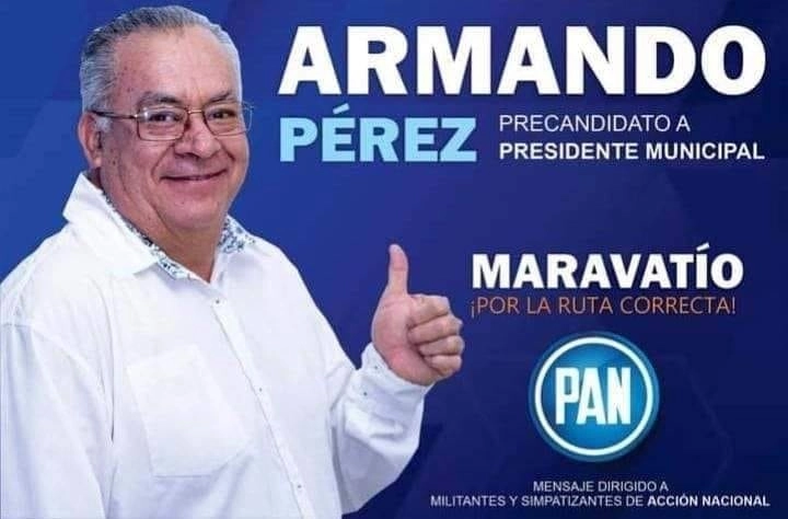 Armando Pérez, Luna, precandidato del PAN a la alcaldía de Maravatío, Michoacán, y dirigente transportista, fue asesinado a balazos la noche del lunes. Imagen tomada de Facebook