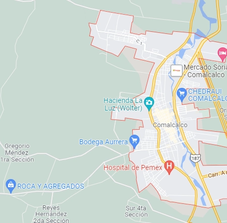 La víctima que resultó herida fue llevada al Hospital Regional de Comalcalco. Foto Google maps