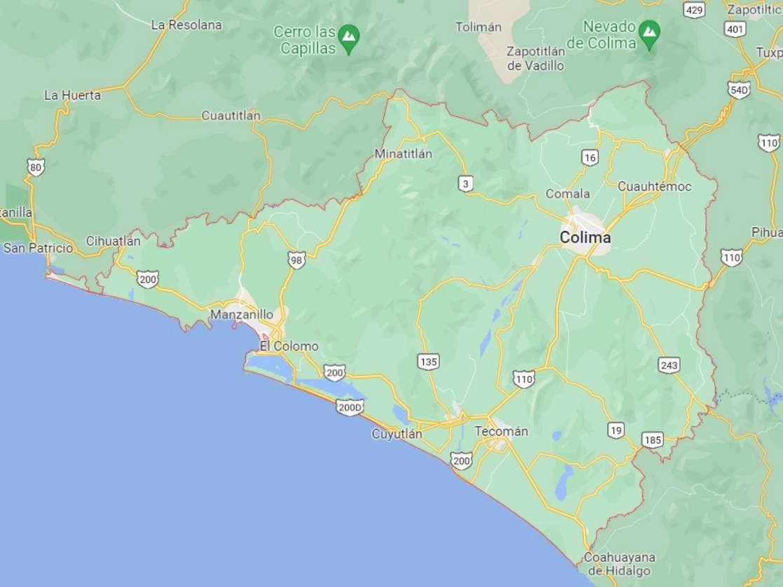 Tres personas fueron asesinadas en las últimas horas en Colima. Foto tomada de Google Maps