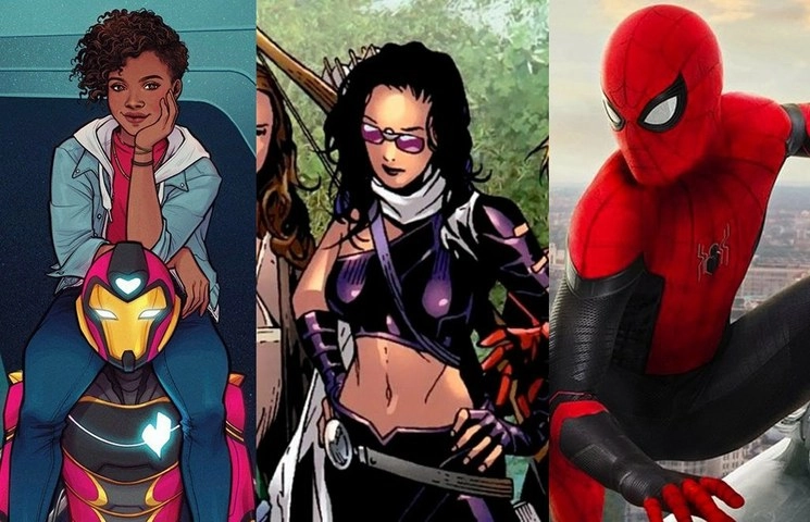 Spider-Man, Kate Bishop e Ironheart, personajes de Marvel. Foto Cortesía Marvel