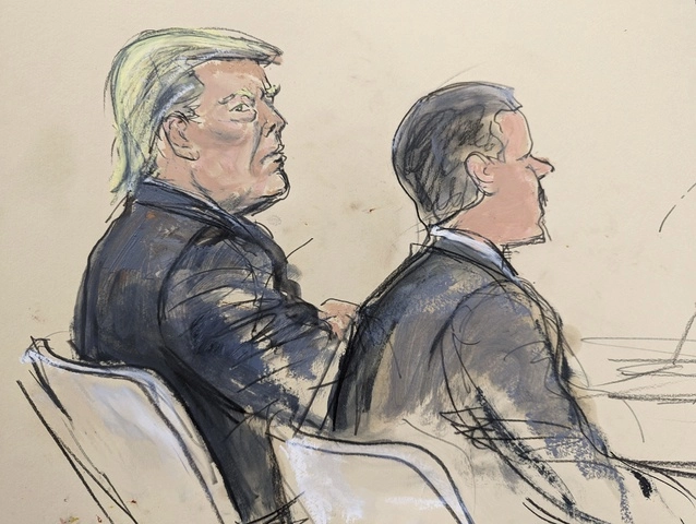 El ex presidente de Estados Unidos, Donald Trump asistió al a primera audiencia ante el juez por una de la cuatro acusaciones en su contra. Foto Ap