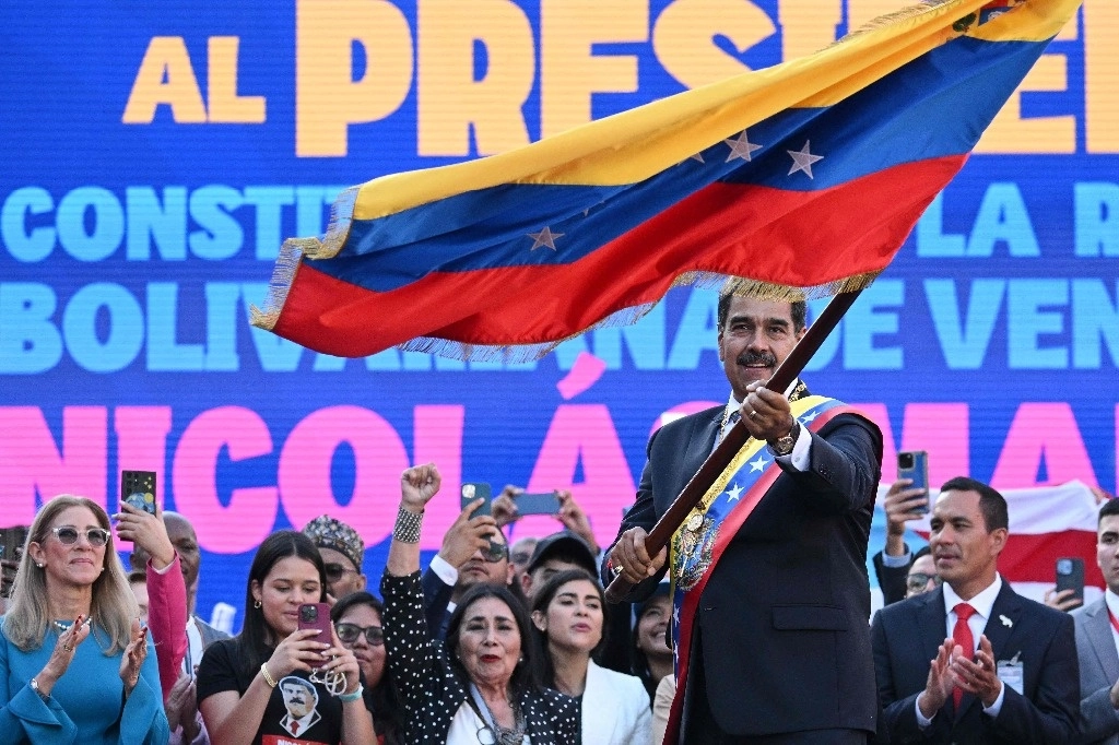Toma de posesión en Caracas para un tercer periodo. Foto Afp