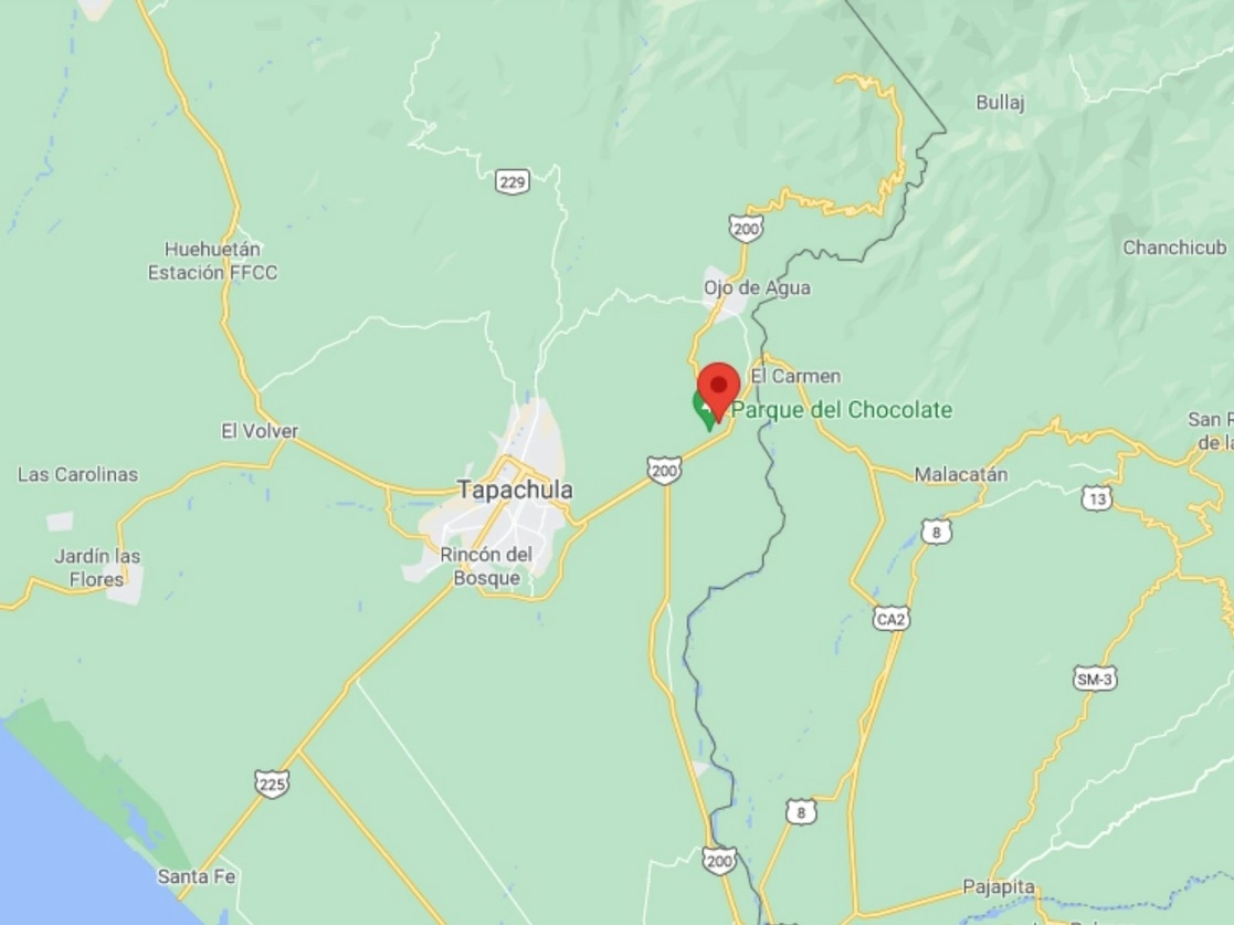 Sujetos atacaron con armas de fuego la casa de campaña de la candidata del PVEM a la alcaldía de Tuxtla Chico, Rosario Esmeralda Coutiño Roblero, sin que se reportaran víctimas. Imagen tomada de Google Maps