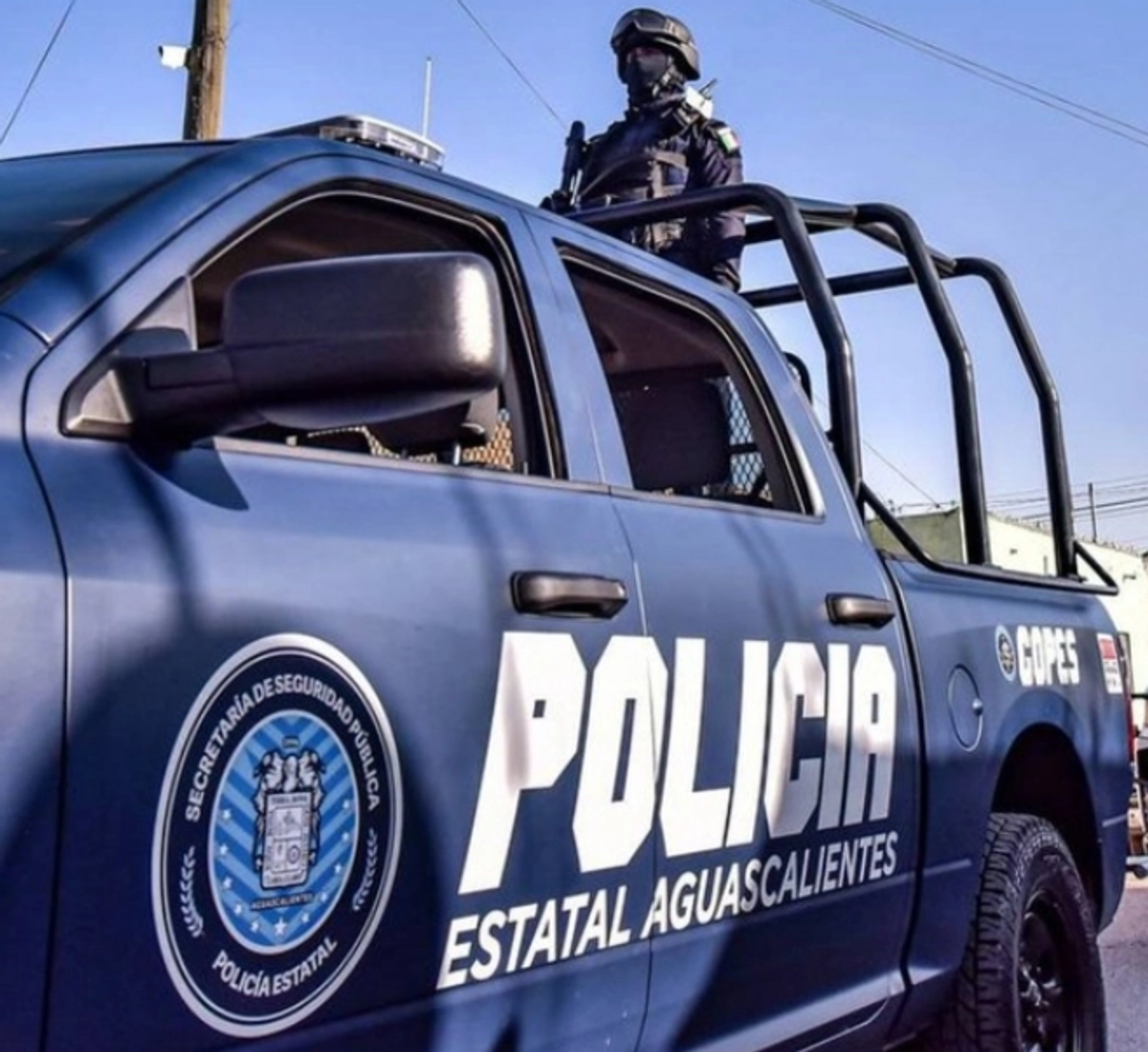 Elementos estatales durante un operativo en Aguascalientes. 