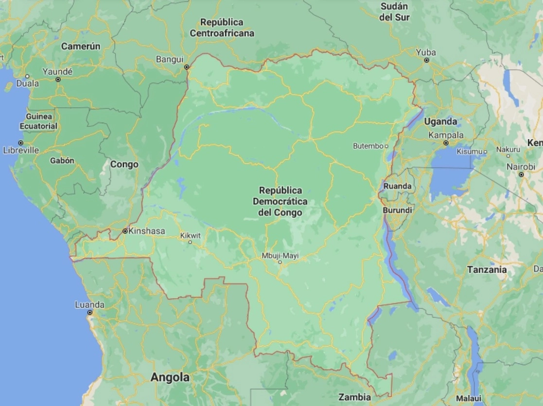 Al menos 50 personas murieron en la noche del domingo al lunes en un ataque a dos aldeas del noreste de la República Democrática del Congo. Imagen tomada de Google Maps 