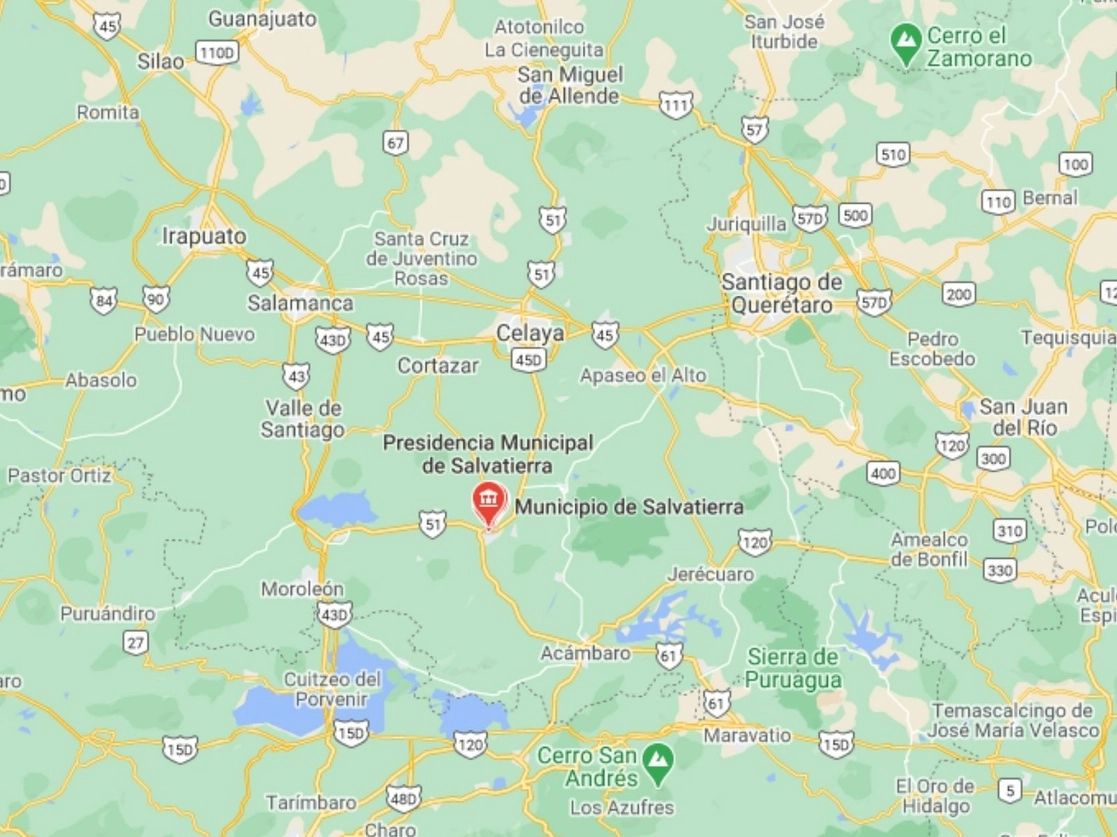 La SEMEFO acudió a levantar los cuerpos para llevarlos al municipio de Celaya en donde se les practicará la necropsia de Ley. Imagen tomada de Google Maps