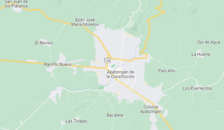 El ex diputado local del PRI, Sergio Ochoa, fue víctima de un atentado en un restaurante de Apatzingán, Michoacán. Foto Google Maps