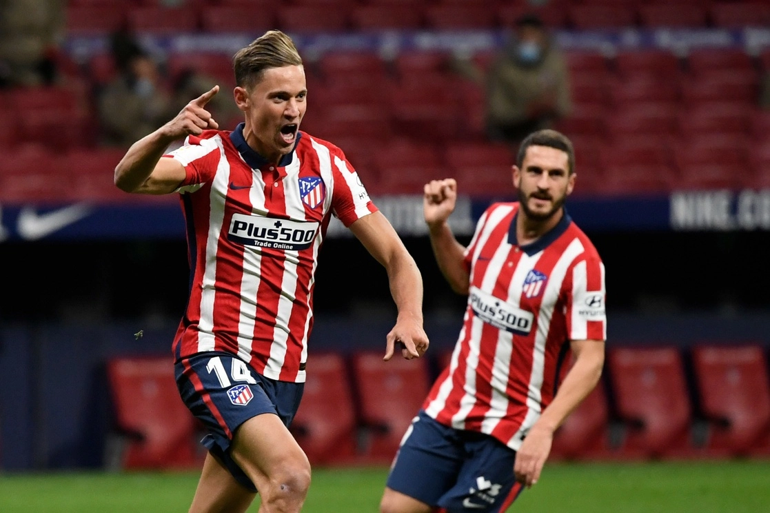 Marcos Llorente celebra su anotación. Foto Afp