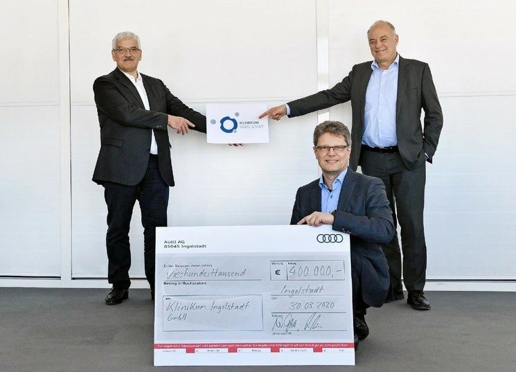 Audi también proporcionará 10,000 máscaras médicas para la región de Ingolstadt y 5,000 máscaras para Neckarsulm. Foto. Audi.