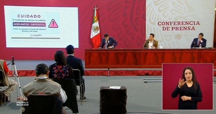 Conferencia de créditos a la palabra de ayer viernes. Foto @GobiernoMX

