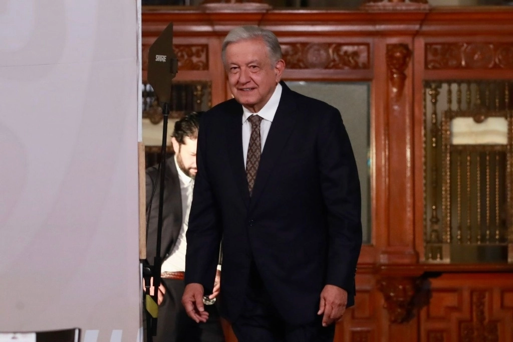  El presidente de México, Andrés Manuel López Obrador, durante su conferencia matutina en Palacio Nacional, en la Ciudad de México, el 24 de julio de 2024. Foto Luis Castillo