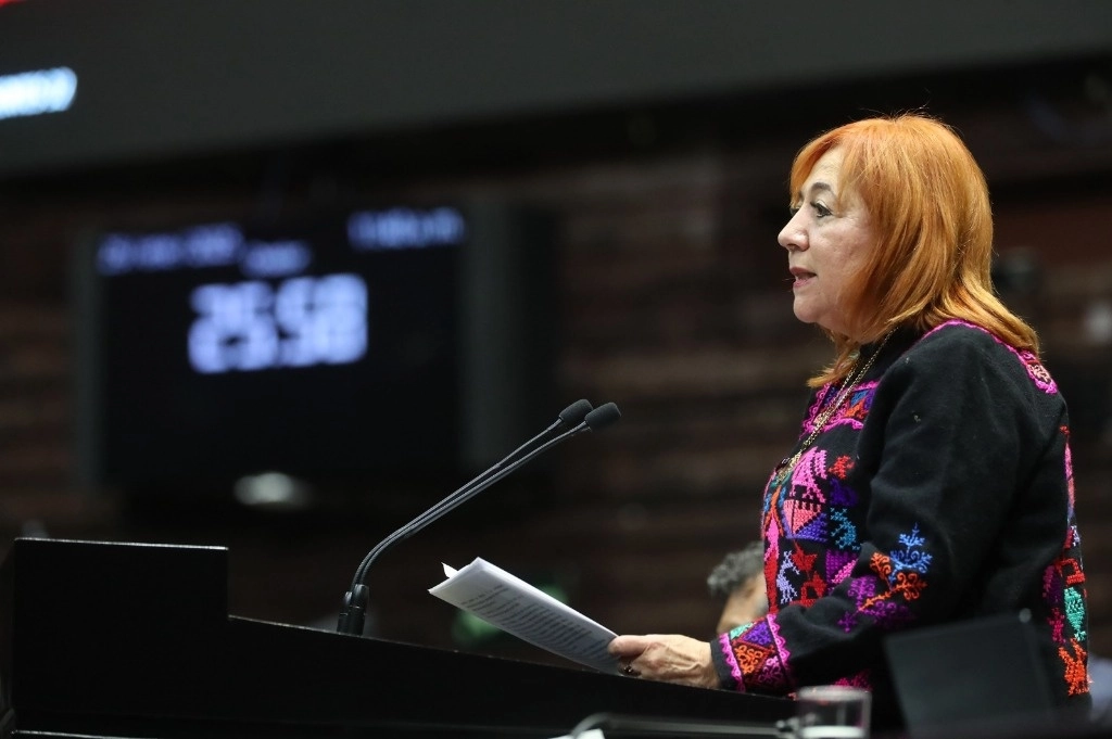 La ombudsperson Rosario Piedra Ibarra, al presentar su informe ante la Comisión Permanente. Imagen tomada de https://x.com/Mx_Diputados