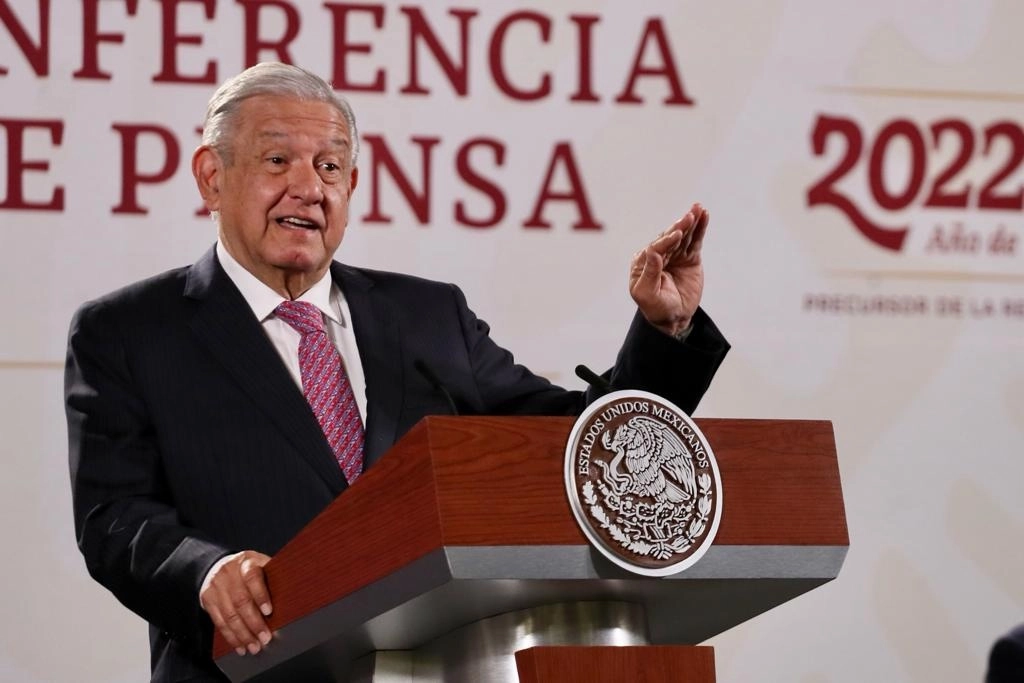 El presidente Andrés Manuel López Obrador durante la conferencia de prensa matutina de Palacio Nacional. Foto Roberto García Ortiz