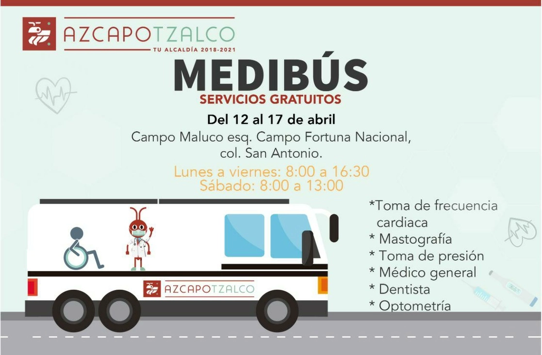 Cartel de la Alcaldía de Azcapotzalco sobre este nuevo sistema de atención médica. Foto Twitter @AzcapotzalcoMx