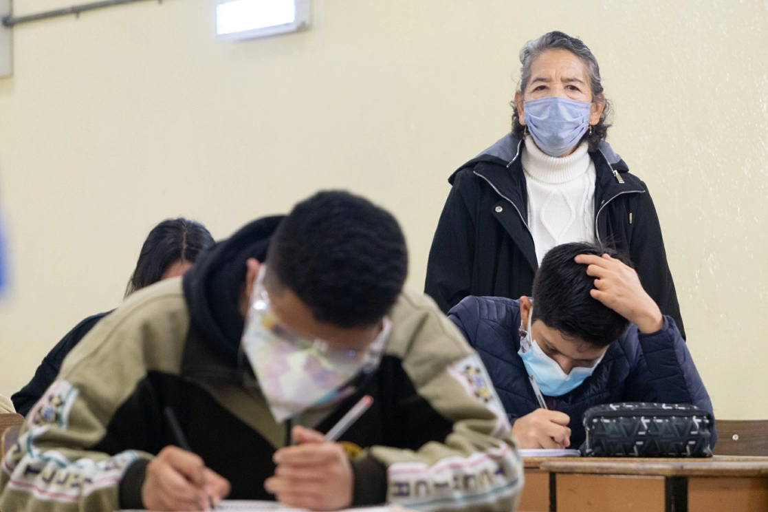En una escuela secundaria en la Ciudad de México, al reinicio de clases presenciales. Foto Pablo Ramos / Archivo