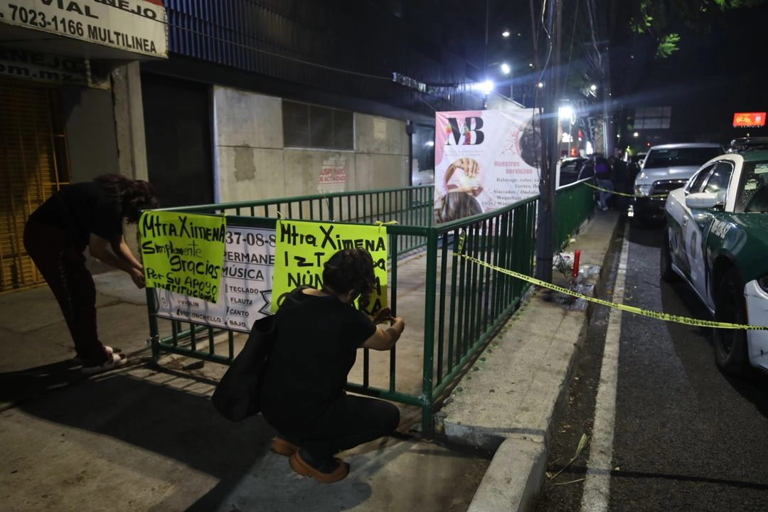 Lugar donde fueron asesinados Ximena Guzmán y José Muñoz, secretaria particular y asesor principal de Clara Brugada, en imagen del 20 de mayo de 2025. Foto 