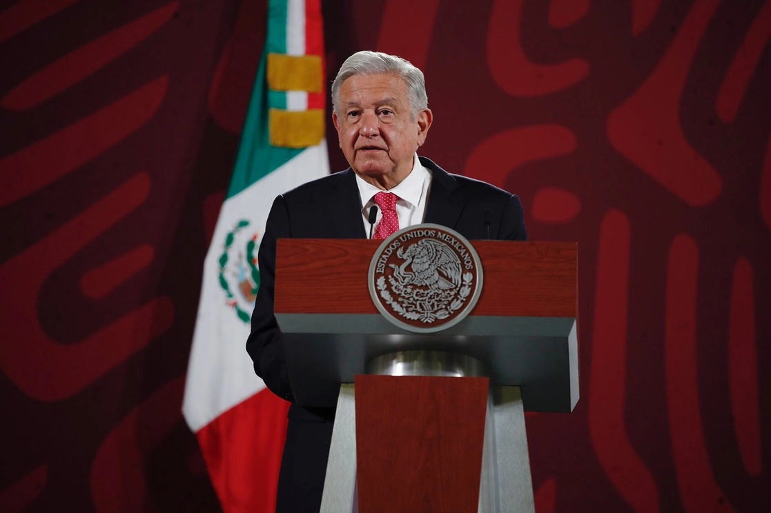 El presidente de México, Andrés Manuel López Obrador durante la conferencia matutina en el salón Tesorería de Palacio Nacional, en la Ciudad de México, el 20 de septiembre de 2022. Foto Cristina Rodríguez