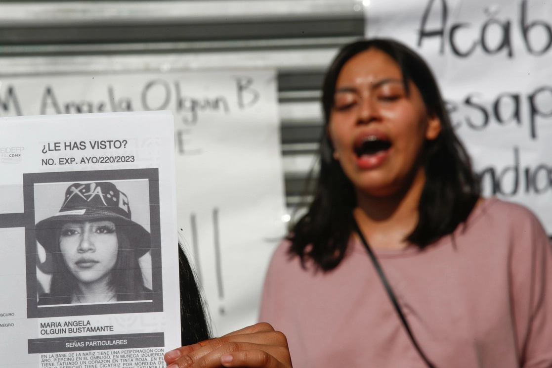 Protesta por la desaparición de María Ángela. Foto Víctor Camacho
