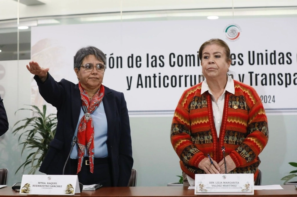 Comparecencia de Raquel Buenrostro para su ratificación como secretaria de Anticorrupción y Buen Gobierno ante las Comisiones Unidas de Gobernación y Anticorrupción y Transparencia del Senado de la República, 27 de noviembre de 2024. Foto Germán Canseco/La Jornada.