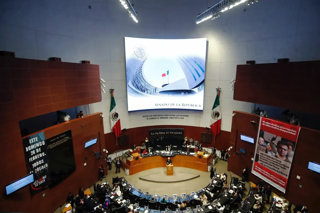 Perspectiva de la sala de sesiones del Senado de la República este 22 de febrero de 2023. Foto Cristina Rodríguez