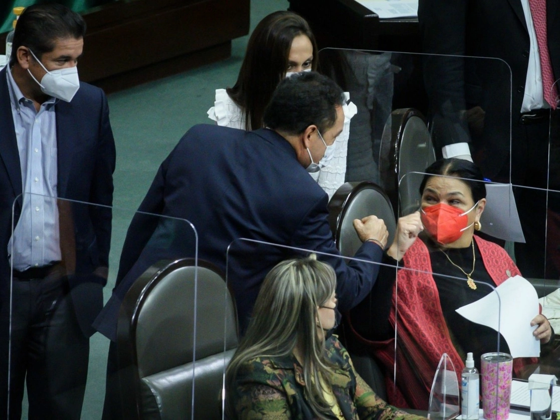 Dulce María Sauri Riancho, presidenta de la mesa directiva de la Cámara de Diputados, durante el debate de la Ley de Seguridad Nacional, en San Lázaro. Foto Cuartoscuro