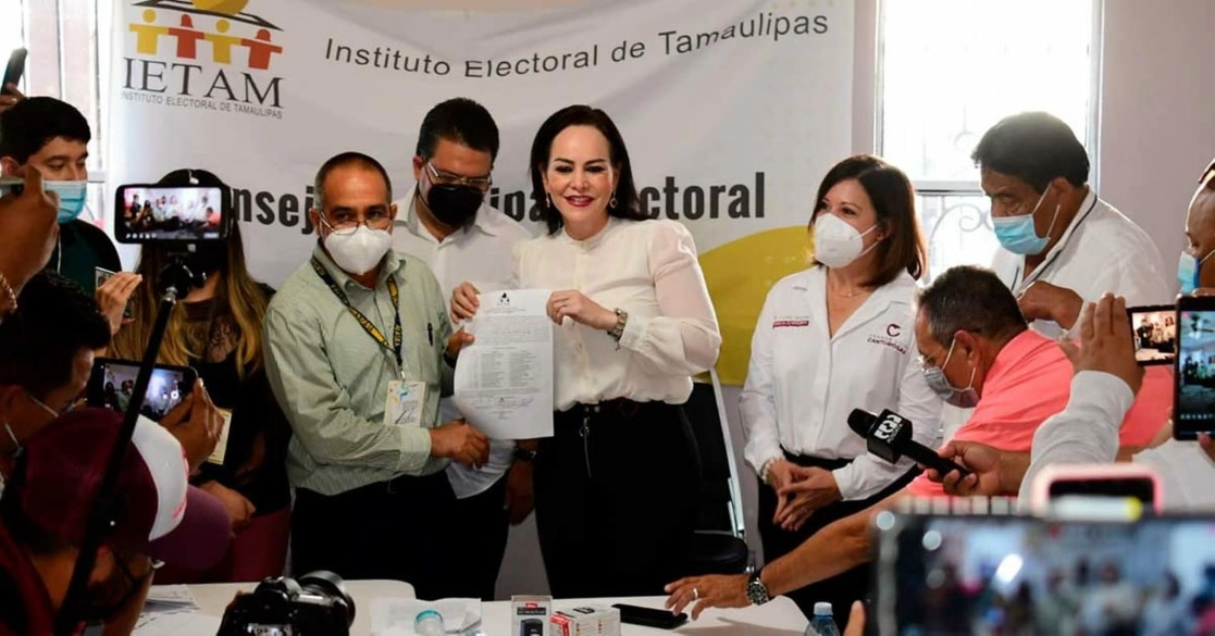 Carmen Lilia Canturosas en el Tribunal Electoral de Tamaulipas (Trieltam). Foto La Jornada