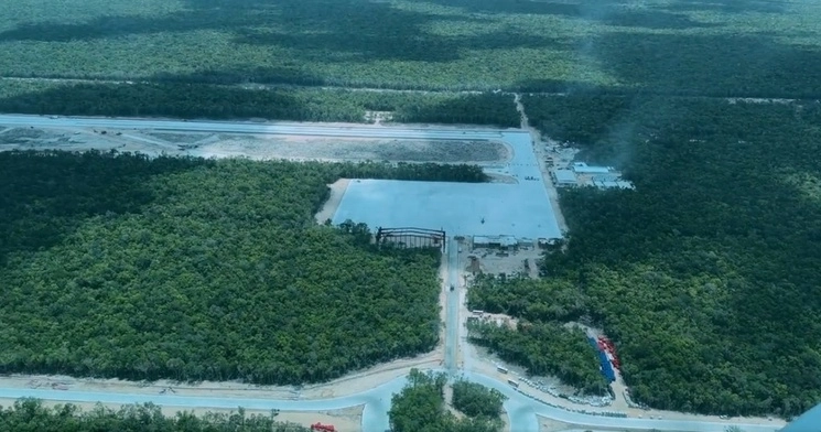 Captura de pantalla del video de sobrevuelo que realizó el Presidente.
