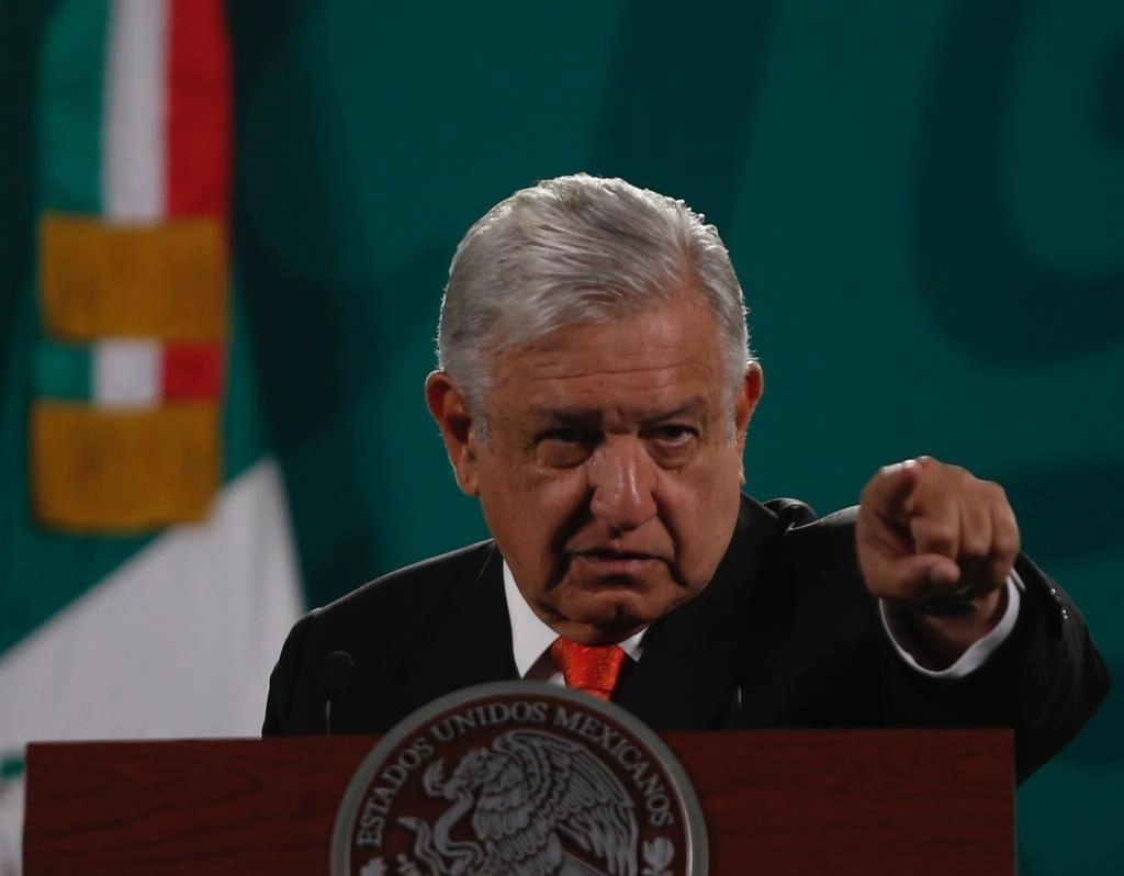 El presidente Andrés Manuel López Obrador durante conferencia de prensa este 03 de junio de 2021. Foto Guillermo Sologuren