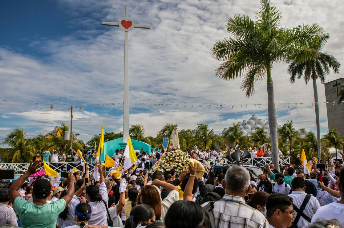 Aspecto de la misa organizada en la catedral metropolitana de Managua, Nicaragua. Foto Ap.
