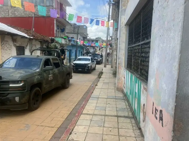 Patrullaje del Ejército y la Guardia Nacional en la comunidad de Pantelhó, Chiapas. Foto 'La Jornada'