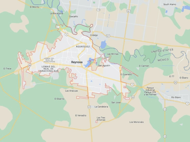 La Guardia Estatal se enfrento con presuntos delincuentes en la carretera a San Fernando, en Reynosa, Tamaulipas. Foto tomada de Google Maps / Archivo