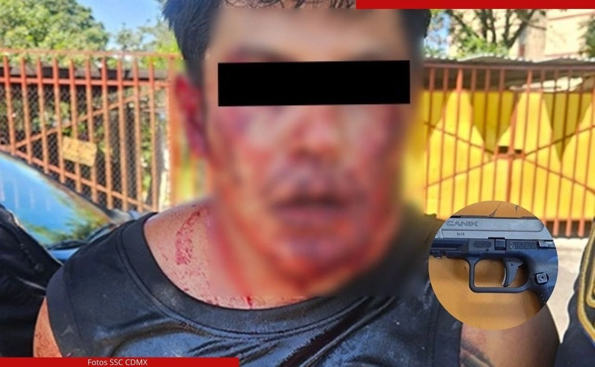 Un sujeto de 29 años fue detenido luego de forcejear y disparar contra el elemento de seguridad en calles de la alcaldía Iztapalapa. Fotos