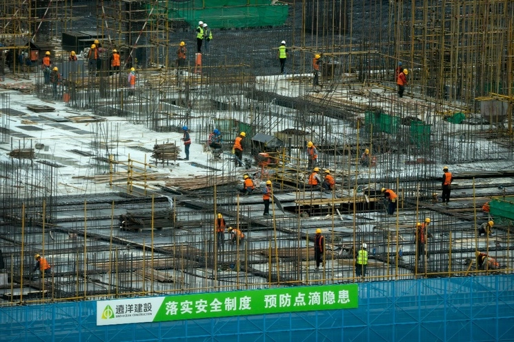 Trabajadores de la construcción en China. Foto Ap