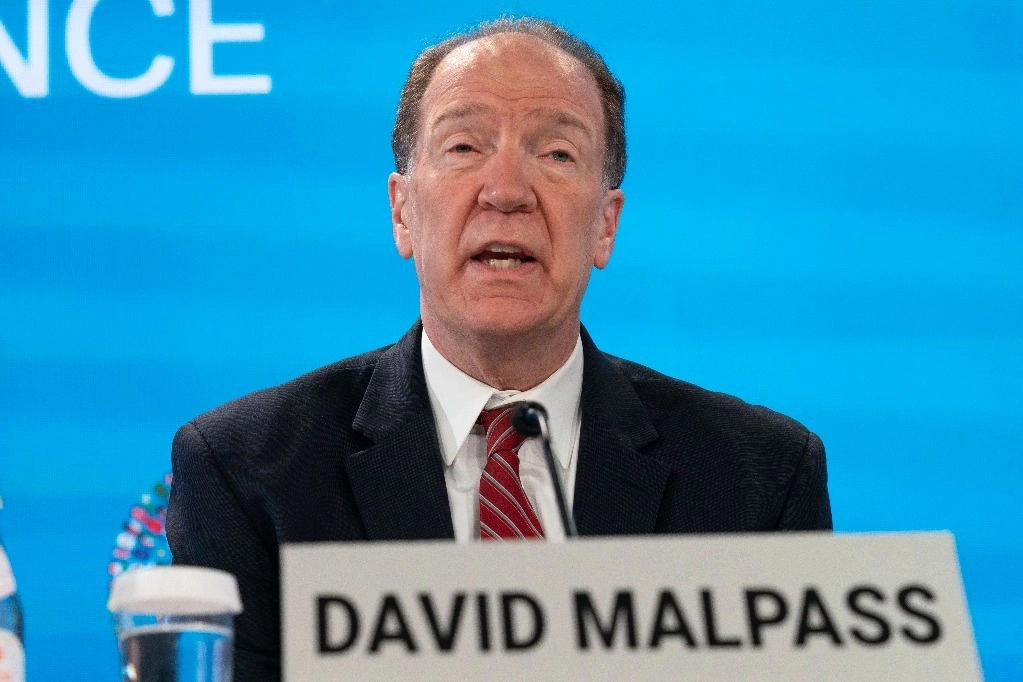 "Hay una convergencia sobre cómo fortalecer la capacidad financiera. Esto debería permitir disponer de 50 mil millones de dólares adicionales en los próximos diez años", dijo el presidente del BM, David Malpass, en la apertura de las reuniones de primavera del banco y del FMI, el 13 de abril de 2023. Foto Ap