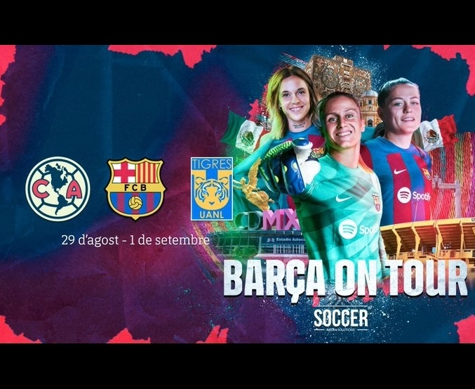 La pretemporada del Barcelona femenil en México se realizará del 26 de agosto al 2 de septiembre. Foto Tomada del Twitter @FCBfemeni