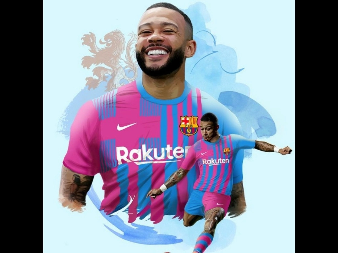 El Barcelona anunció hoy el fichaje del delantero holandés Memphis Depay por dos temporadas hasta junio de 2023. Imagen tomada del Twitter de @FCBarcelona_es