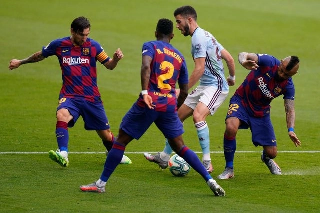 El Celta de Vigo y el Barcelona se enfrentaron en el estadio Balaidos, en Vigo, España. Foto Afp