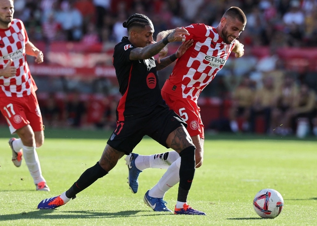 Barcelona y Girona se enfrentaron en la fecha cinco de La Liga en el estadio Montilivi. Foto Afp