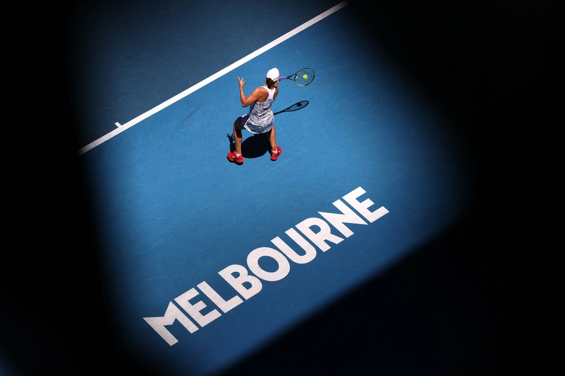 La tenista mejor ubicada en el escalafón, Ashleigh Barty, tiene herencia indígena, y su partido de la segunda ronda en el estadio principal del Melbourne Park destacó en el programa, el 19 de enero de 2022. Foto Afp