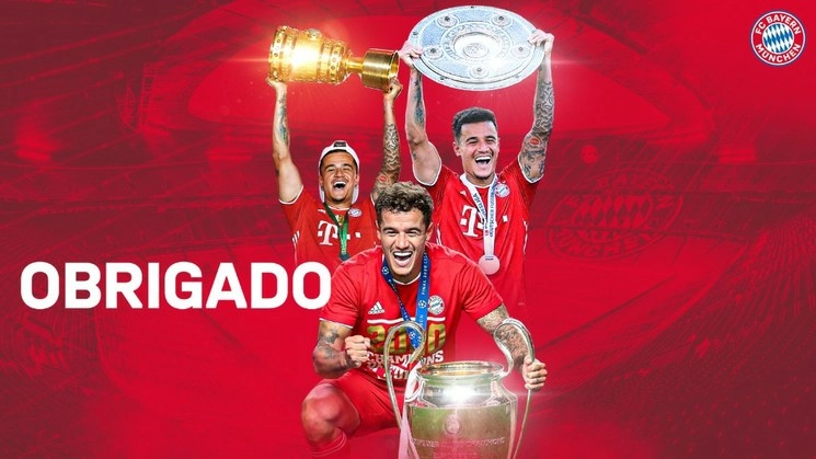 Philippe Coutinho, cedido la temporada pasada al Bayern de Múnich por el FC Barcelona, dejó Baviera en viaje de vuelta a Cataluña, como estaba previsto, anunció el club ganador de la Liga de Campeones. Imagen tomada del Twitter del @FCBayernES